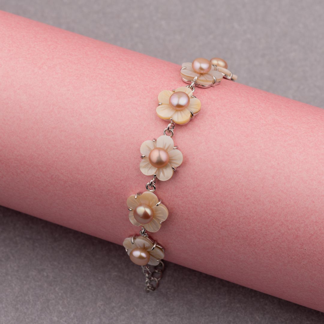 Lily Of The Valley Pearl Bracelet Gold Plated Cottagecore Kawaii Babe