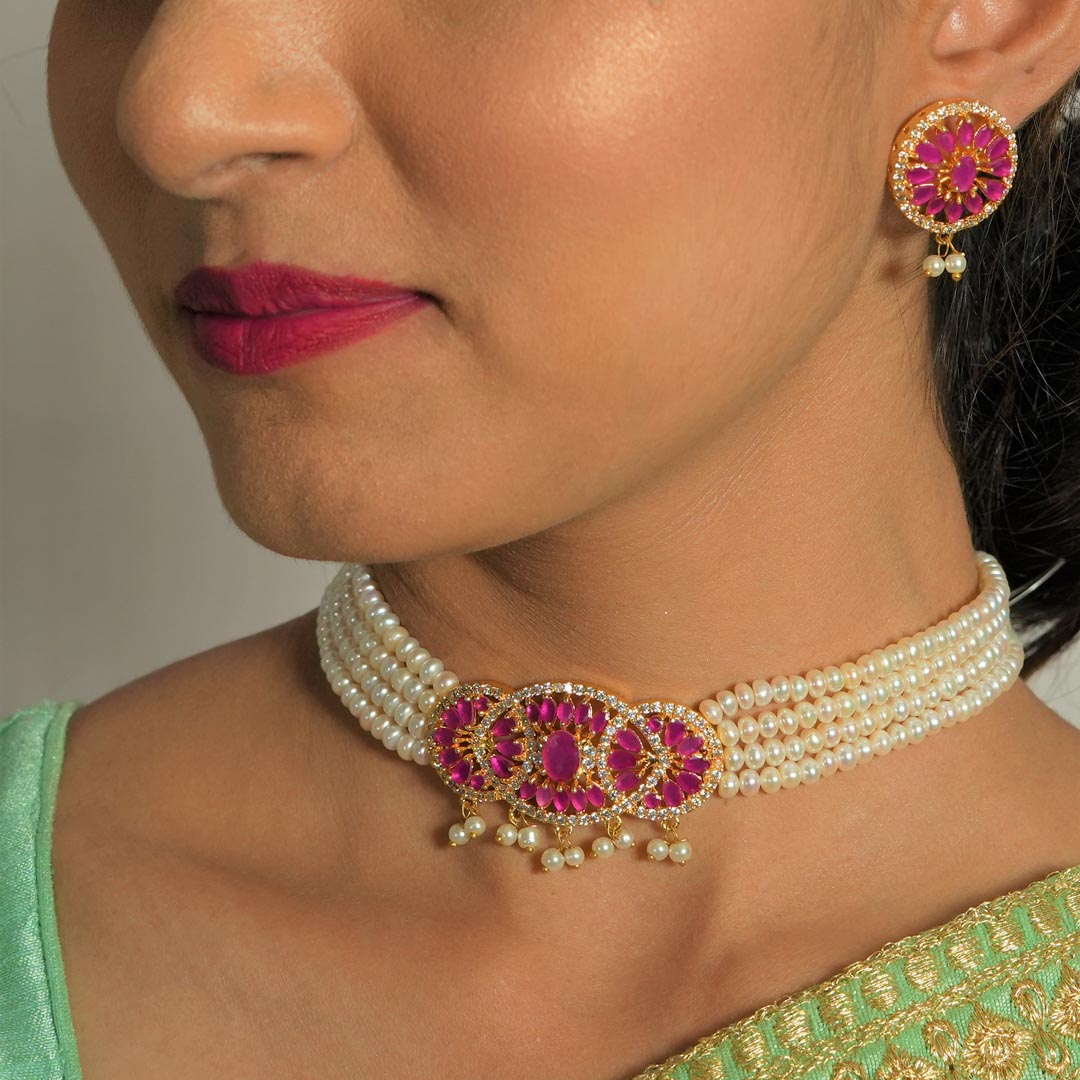 Beautiful pearl choker necklace | Designer jewelry | Bridal necklace |  Beads art\vineeta mishra - YouTube