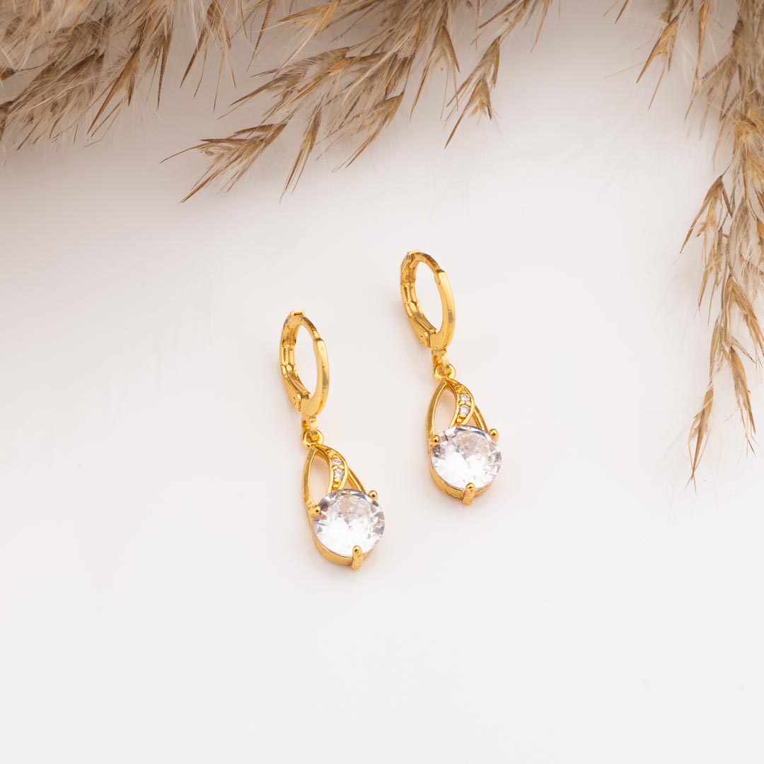 Modern Silver Crystal Dangle Earrings II - Lalco Interiors