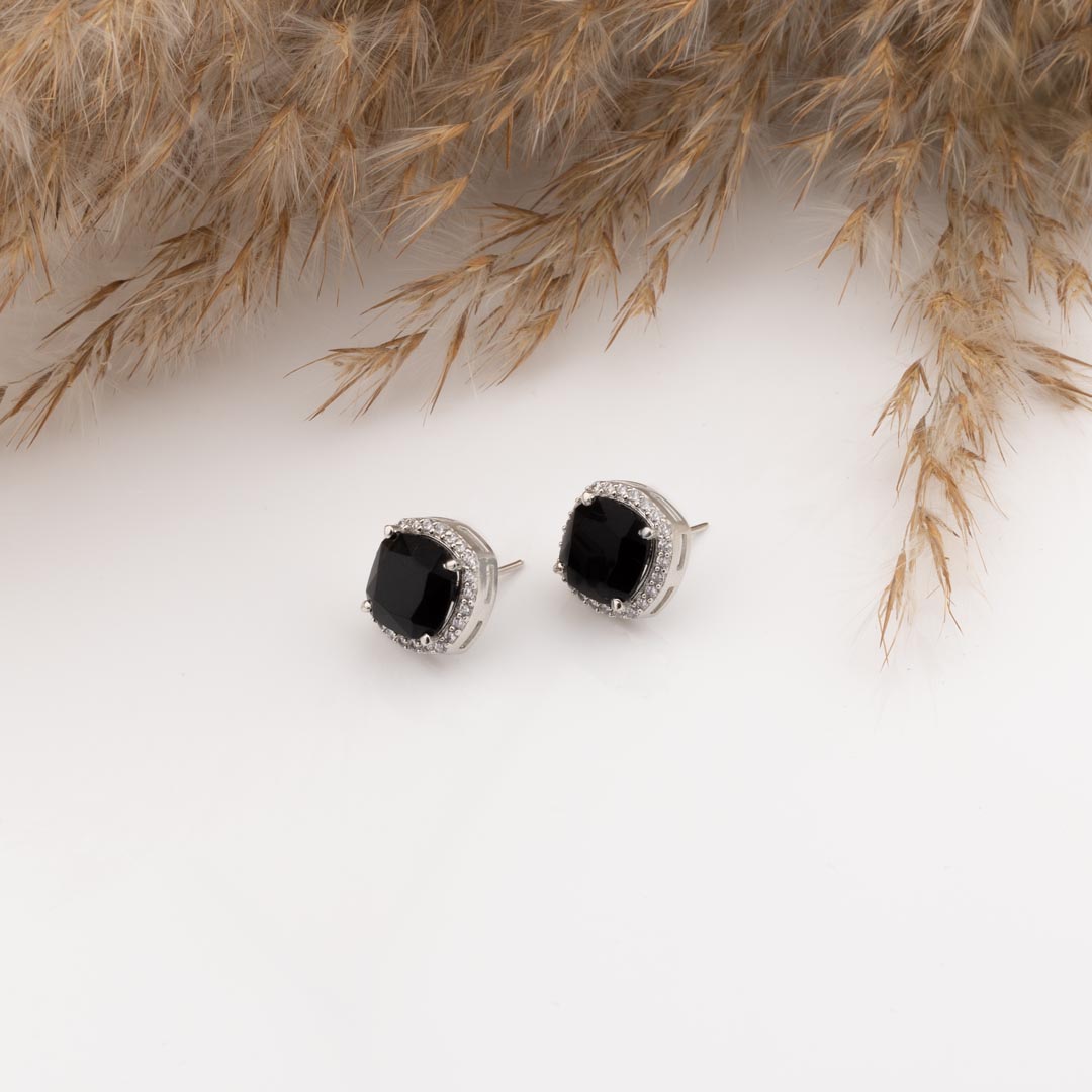 Preserve more than 151 black stone earrings super hot