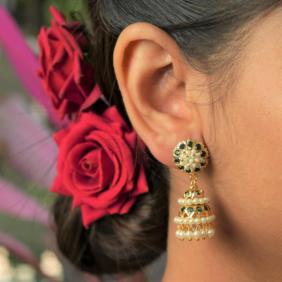 Traditional Ethnic Fancy Big Size PEACH Color PEARL Jhumka Jhumki Earrings  for Women - Walmart.com