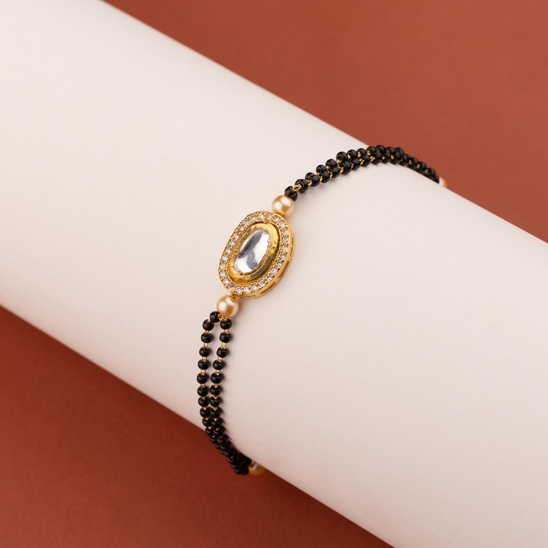 Buy quality 925 silver double line mangalsutra bracelet in Rajkot